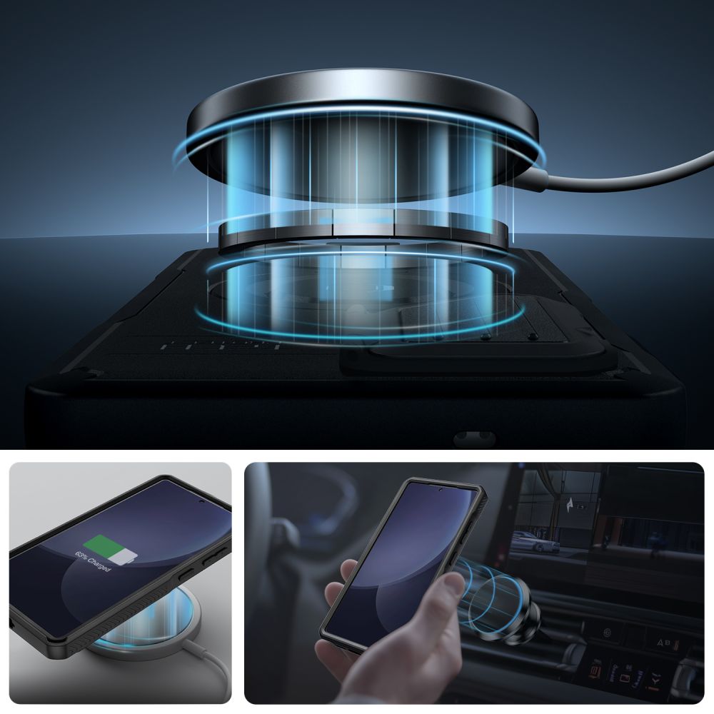 Tech-Protect Samsung Galaxy S25 Ultra - Kevlar MagSafe+ Σκληρή Θήκη με Προστασία για την Οθόνη / την Κάμερα και Stand - Black