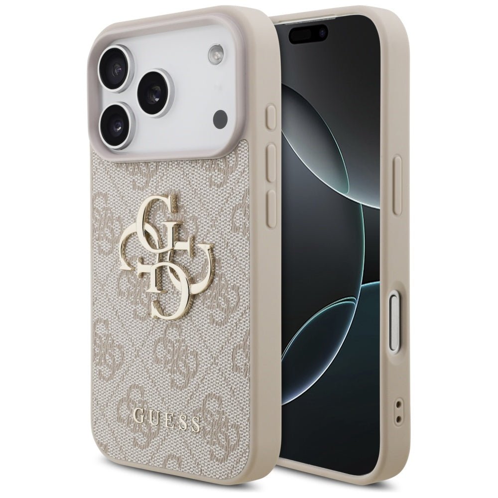 Guess iPhone 17 Pro - 4G Big Logo - Σκληρή Θήκη με Πλαίσιο Σιλικόνης και Επένδυση Συνθετικού Δέρματος - Pink - GUHCP17L4GMGPI