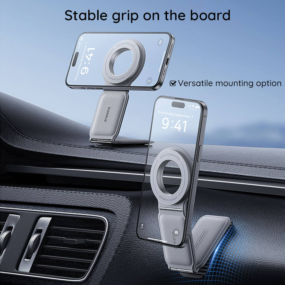 Baseus PrimeTrip Series C02 Αναδιπλούμενη Μαγνητική Βάση Αυτοκινήτου για το Ταμπλό - Cluster Black