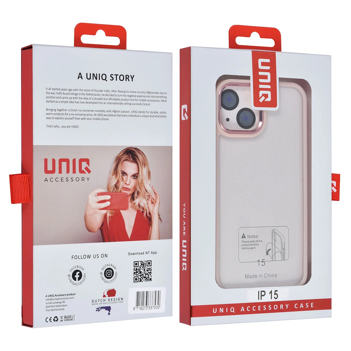 Tuniq iPhone 15 - Σκληρή Θήκη με Πλαίσιο Σιλικόνης - Ροζ / Διάφανο