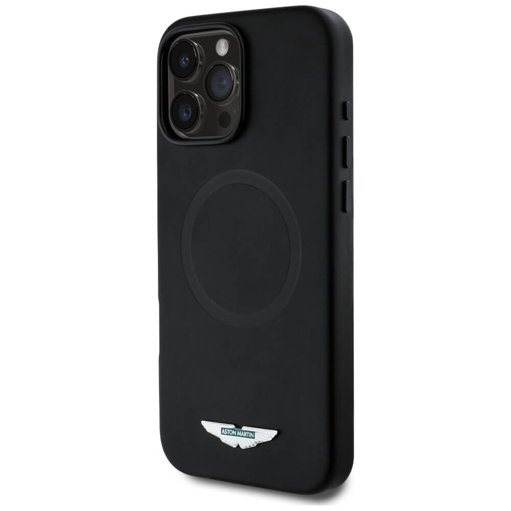 Aston Martin iPhone 16 Pro - HC FW Logo - MagSafe Σκληρή Θήκη με Πλαίσιο Σιλικόνης - Black