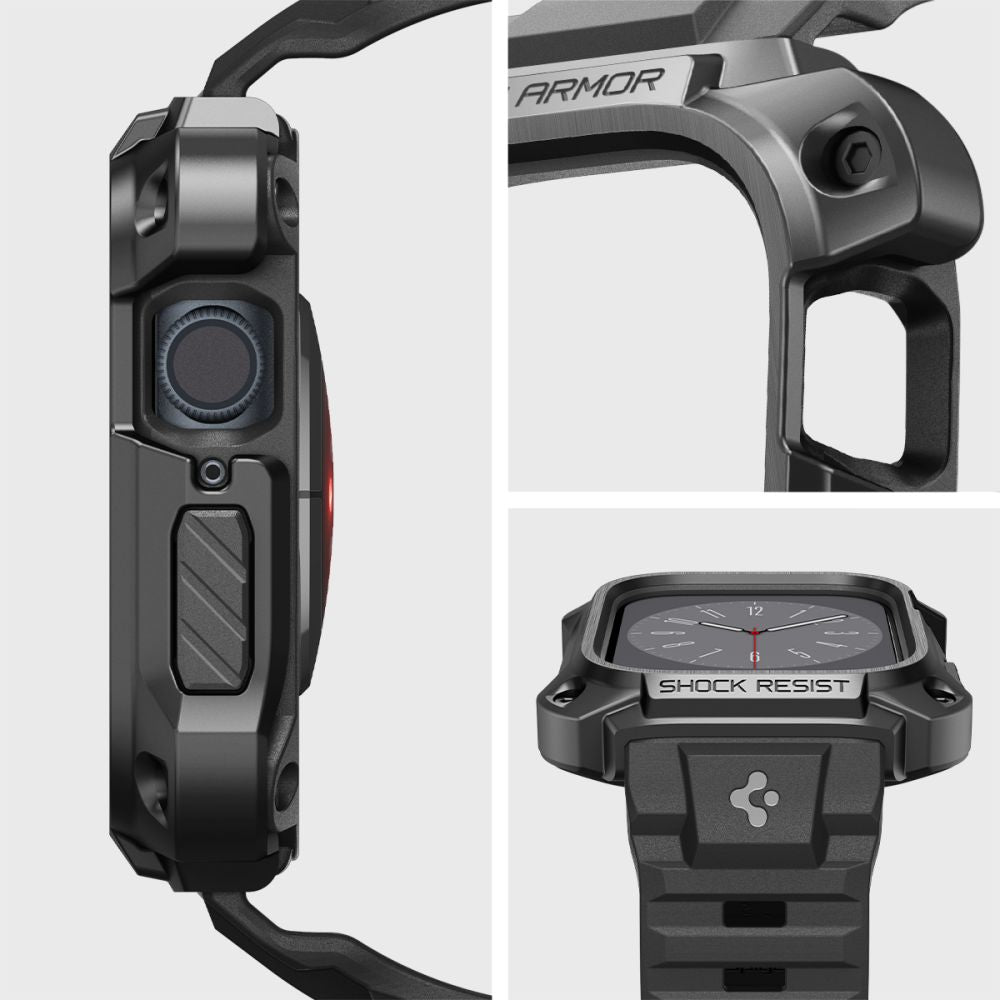 Spigen Λουράκι Apple Watch 7 / 8 45mm Tough Armor Pro με Θήκη Προστασίας - Metal Black