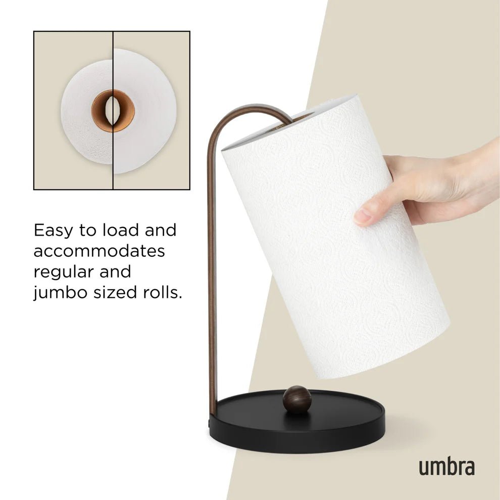 Umbra Bellwood Βάση για Χαρτί Κουζίνας - Black / Walnut