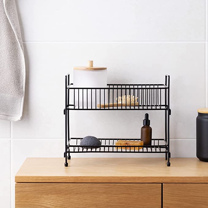 Navaris Μεταλλικό Ράφι Καρυκευμάτων Δύο Επιπέδων - Black - 51113.03
