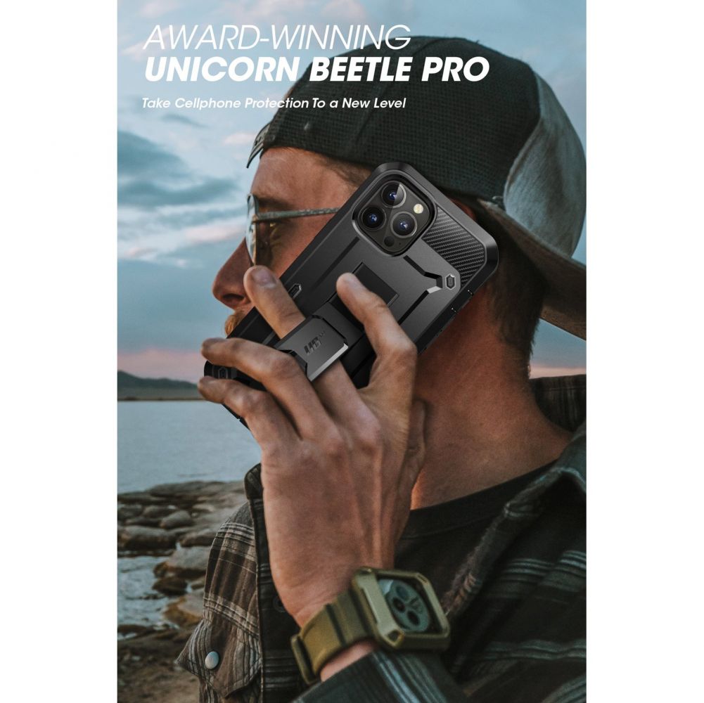 Supcase iPhone 13 Pro Unicorn Beetle Pro Σκληρή Θήκη με Προστασία Οθόνης και Stand - Black