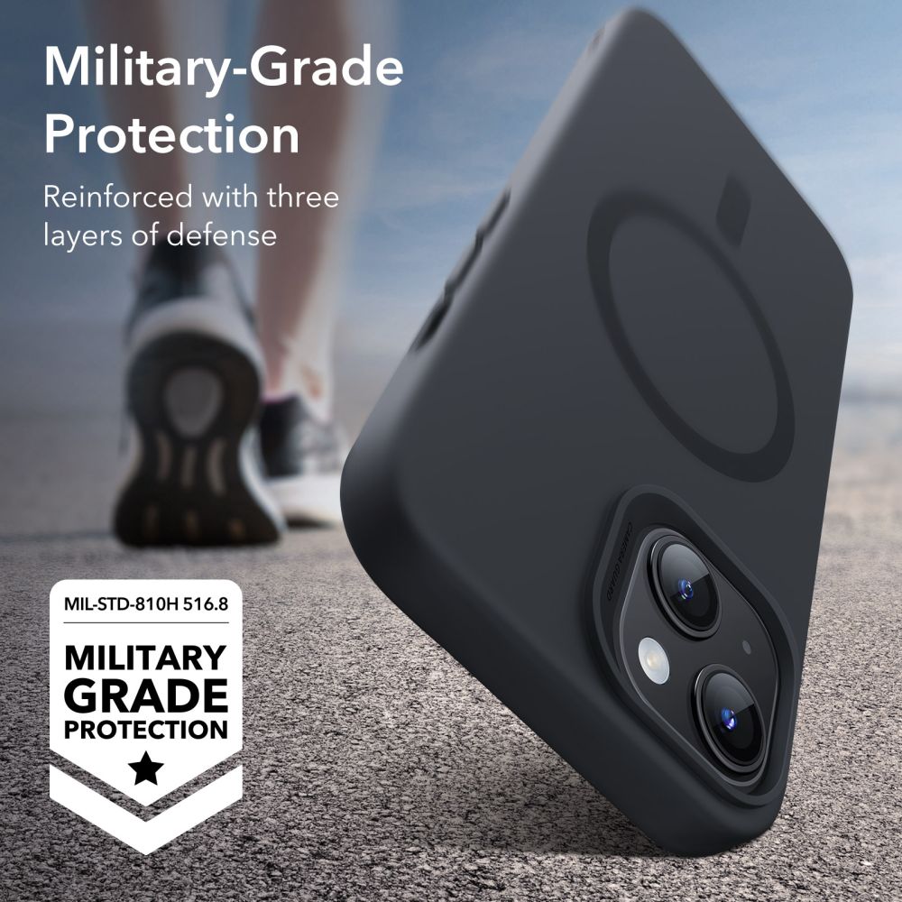 ESR iPhone 15 Plus Cloud Halolock MagSafe Σκληρή Θήκη με Πλαίσιο Σιλικόνης - Black