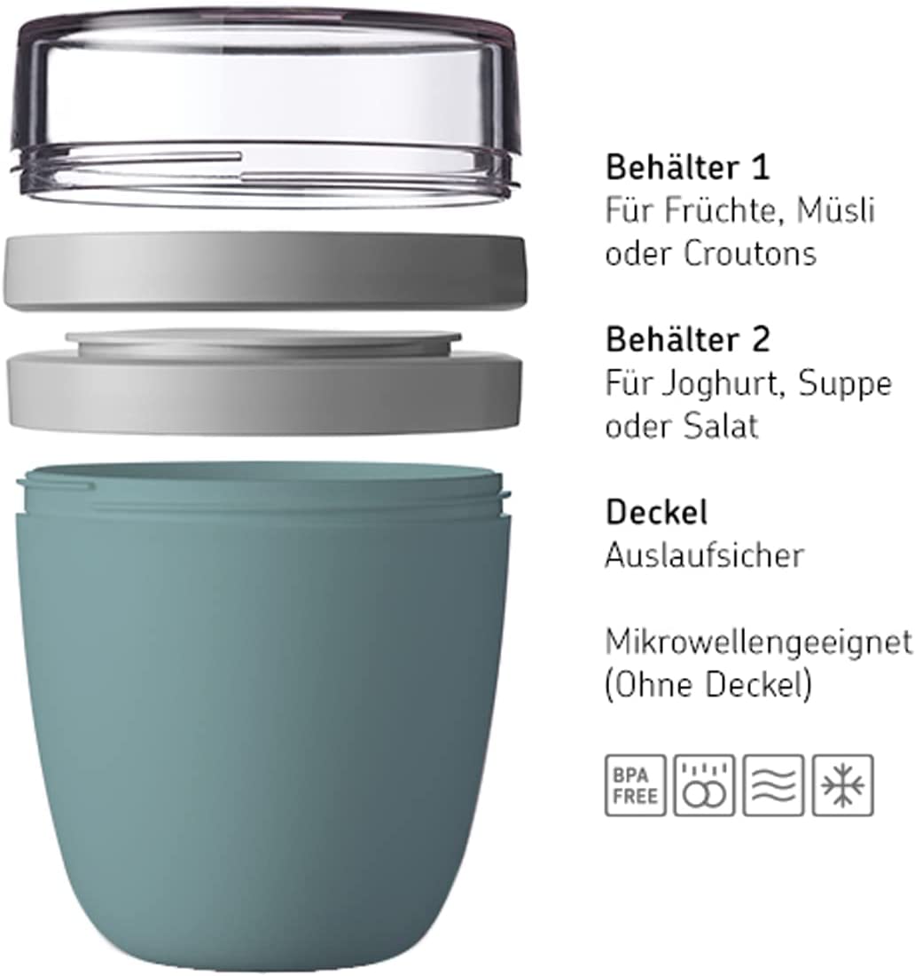 Mepal Lunch Pot Ellipse - Δοχείο Φαγητού - BPA Free - 500ml - 200ml - Nordic Green