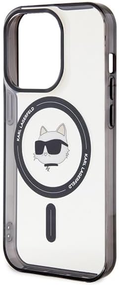 Karl Lagerfeld iPhone 15 Pro Max - IML Choupette's Head Magsafe Σκληρή Θήκη με Πλαίσιο Σιλικόνης και MagSafe - Διάφανη / Black - KLHMP15XHCHNOTK
