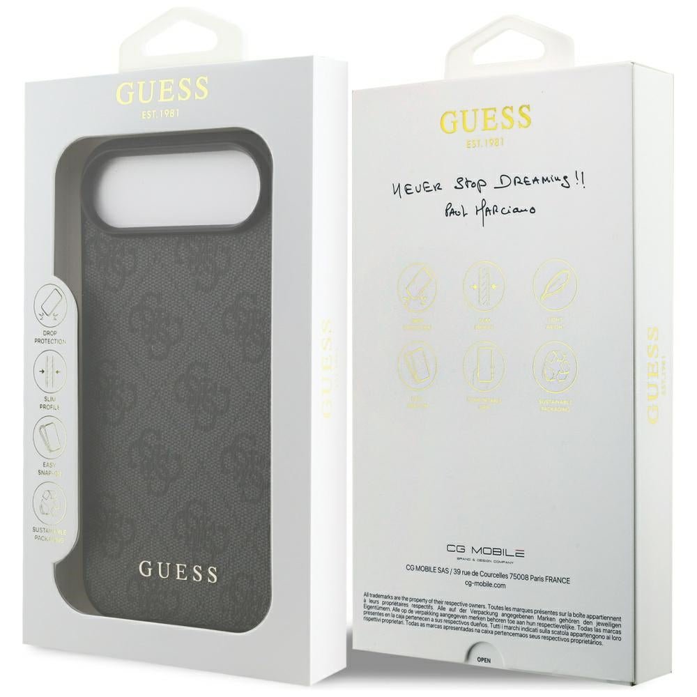 Guess iPhone Air - 4G Classic - Σκληρή Θήκη με Πλαίσιο Σιλικόνης και Επένδυση Συνθετικού Δέρματος - Black - GUHCP17MG4GFGR