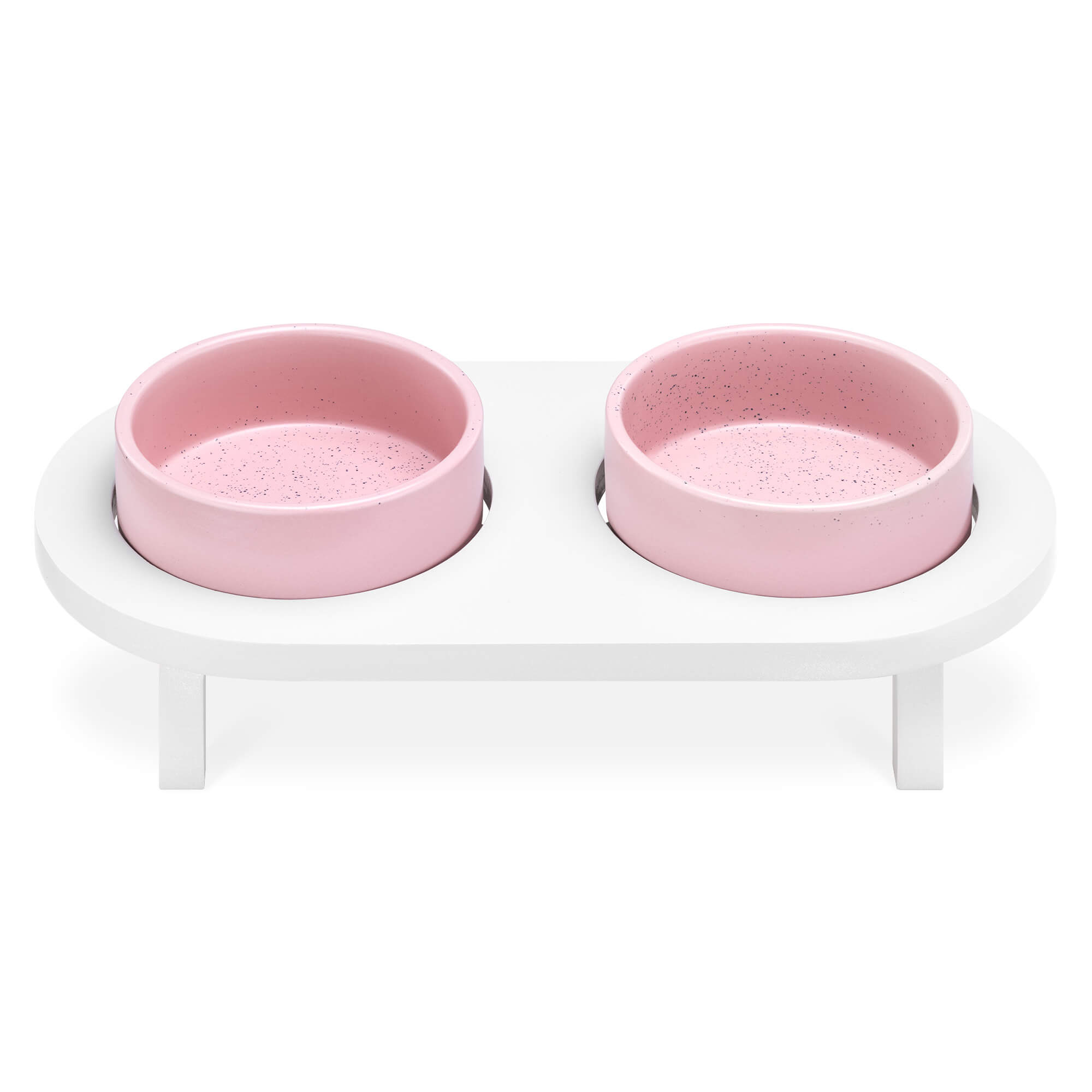 Navaris Ανυψωμένα Κεραμικά Μπολ Φαγητού με Ξύλινη Βάση για Κατοικίδια - 450ml - Pink - 56253.08