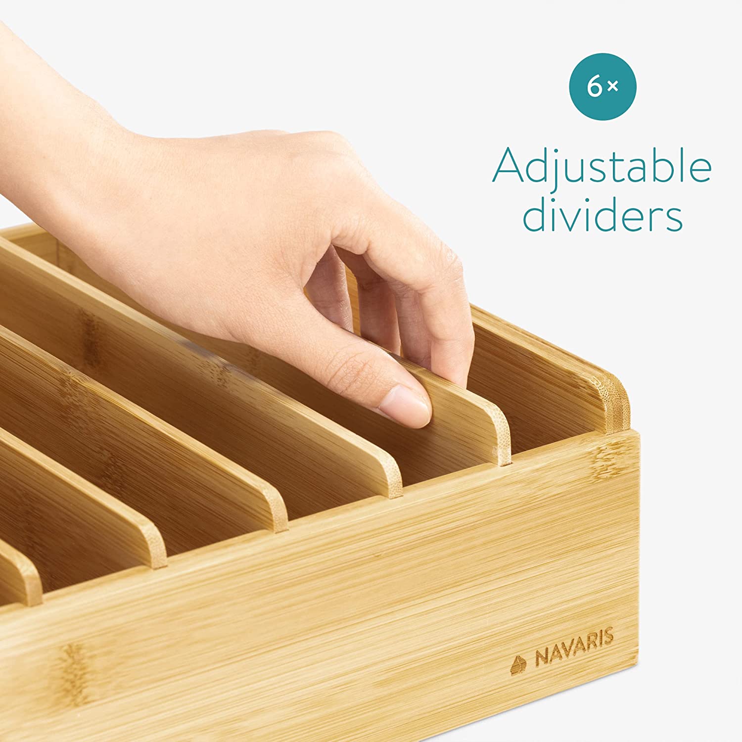 Navaris Ξύλινη Βάση Οργάνωσης από Bamboo για την Κουζίνα - Light Brown - 55220.01