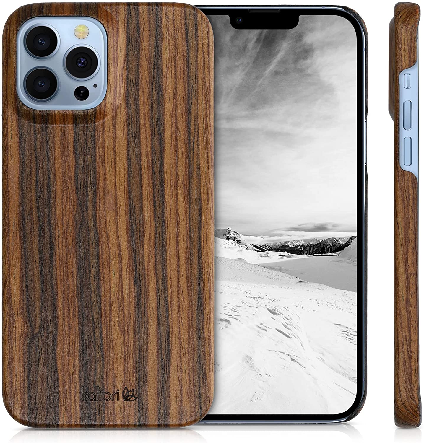 Kalibri iPhone 13 Pro Max Σκληρή Θήκη από Φυσικό Ξύλο - Brown - 56408.05