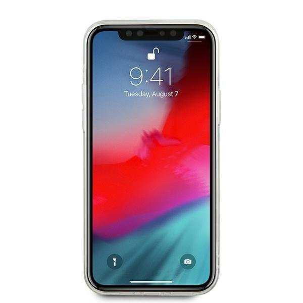 Guess iPhone 12 Pro Max - Glitter Vintage Script Σκληρή Θήκη με Πλαίσιο Σιλικόνης - Pink - GUHCP12LGLVSPI