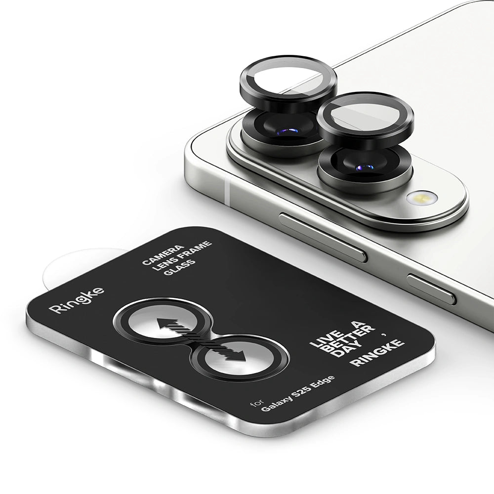 Ringke Samsung Galaxy S25 Edge - Lens Frame Glass Αντιχαρακτικό Γυαλί για την Κάμερα - Black