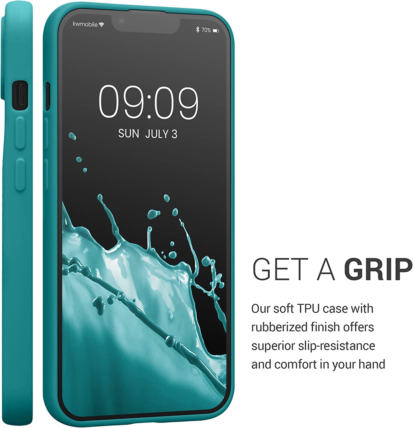 KW iPhone 13 Θήκη Σιλικόνης TPU - Matte Petrol Blue - 57748.57