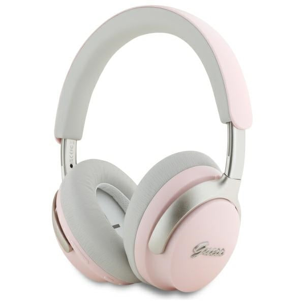 Guess Over-Ear Metal Script Logo - Ασύρματα Bluetooth Ακουστικά - Pink
