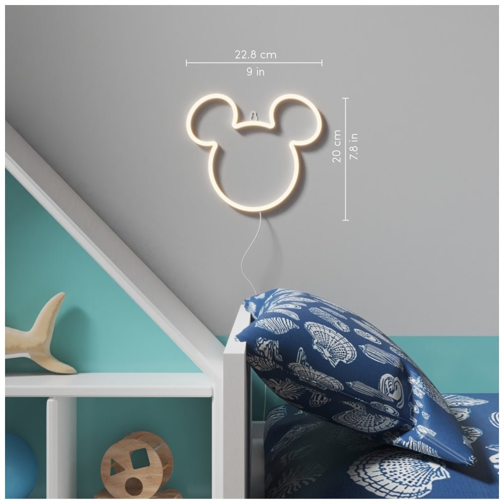 Yellowpop Φωτιστικό Neon LED με Καλώδιο USB - Disney Mini Mickey Ears - White