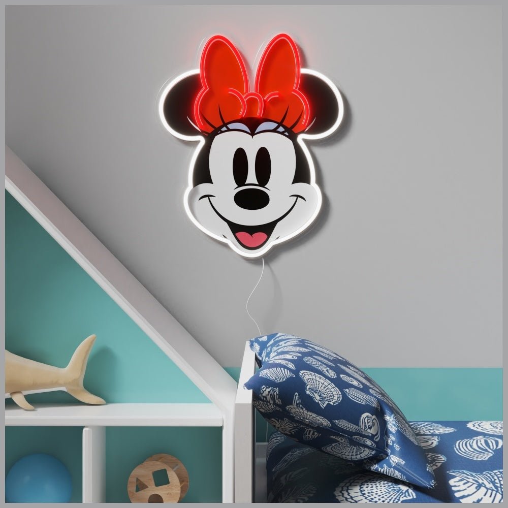 Yellowpop Φωτιστικό Neon LED με Καλώδιο USB - Disney Minnie Printed Face - White / Red