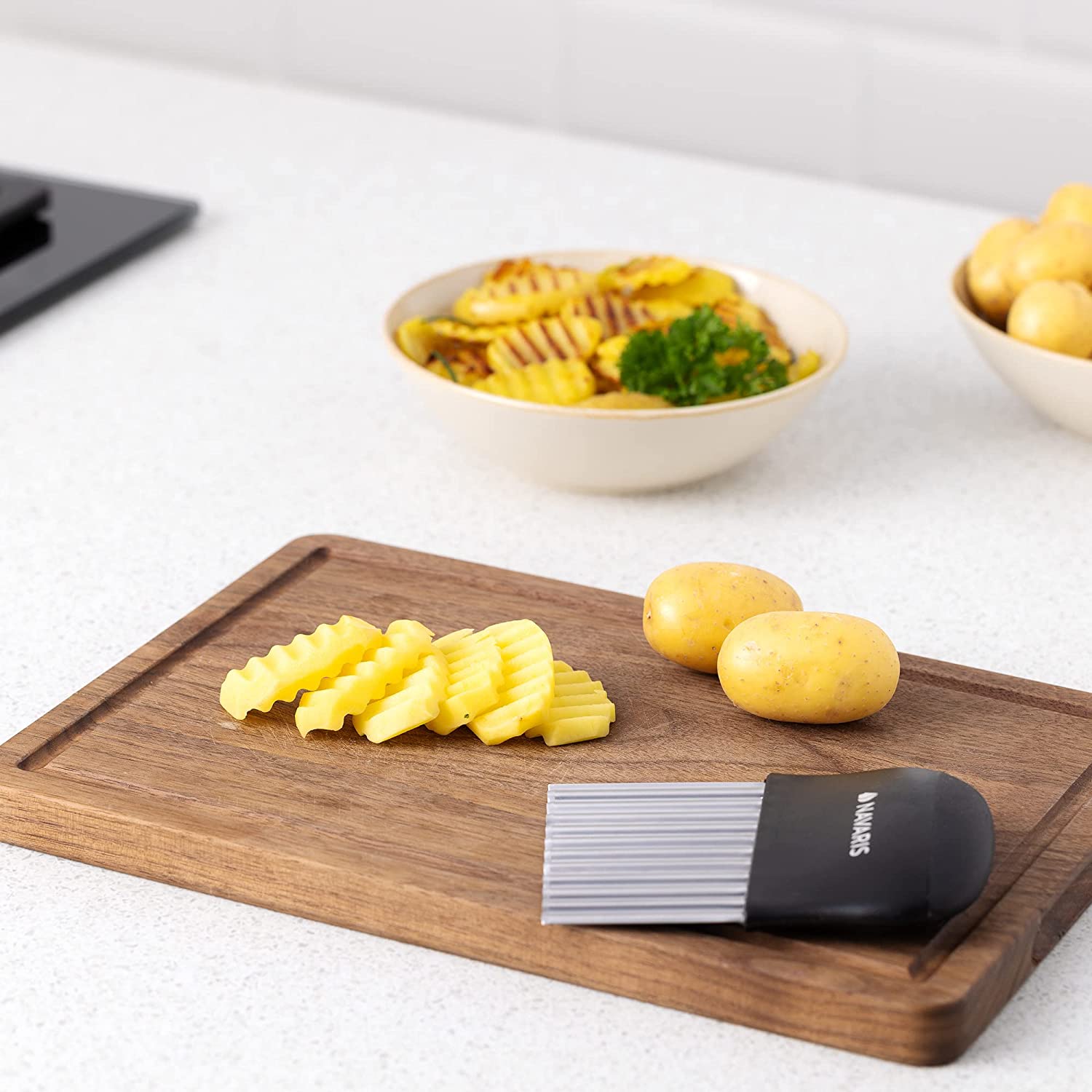 Navaris Σετ 3 Τεμαχίων Αποφλοίωσης και Κοπής Πατάτας - Black - 56129.03.01
