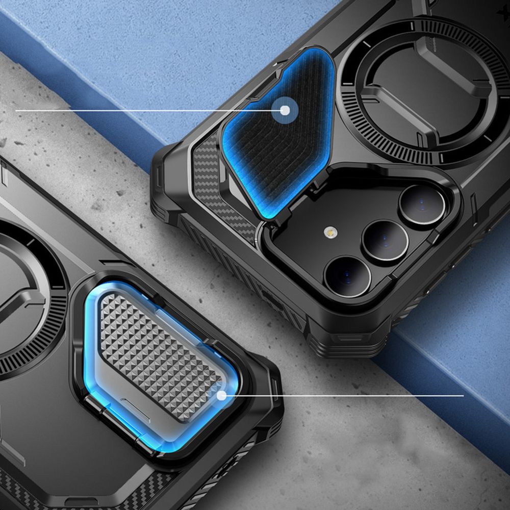 Supcase Samsung Galaxy S24 Armorbox Magsafe Σκληρή Θήκη με Προστασία Οθόνης και Κάλυμμα Κάμερας / Stand - Black