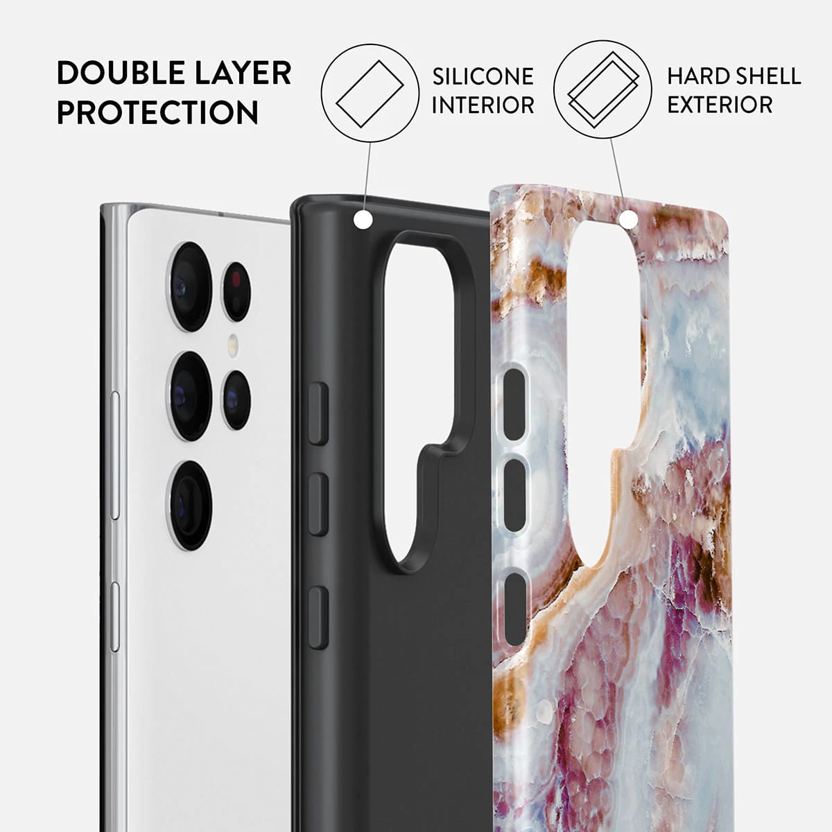 Burga Samsung Galaxy S22 Ultra Fashion Tough Σκληρή Θήκη - Frozen Leaves