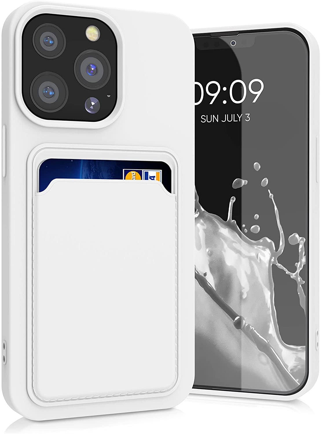 KW iPhone 13 Pro Θήκη Σιλικόνης TPU με Υποδοχή για Κάρτα - White - 55969.02