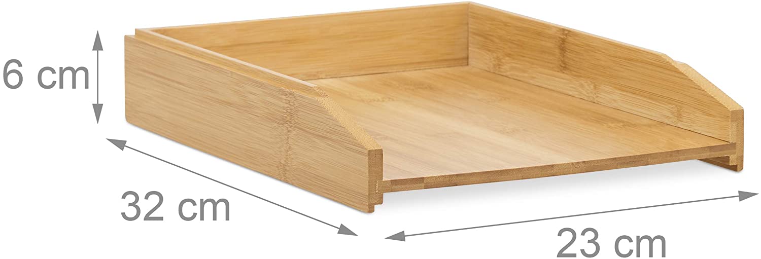 Relaxdays Θήκη Αποθήκευσης και Οργάνωσης Εγγράφων από Bamboo - Natural - 4052025221805