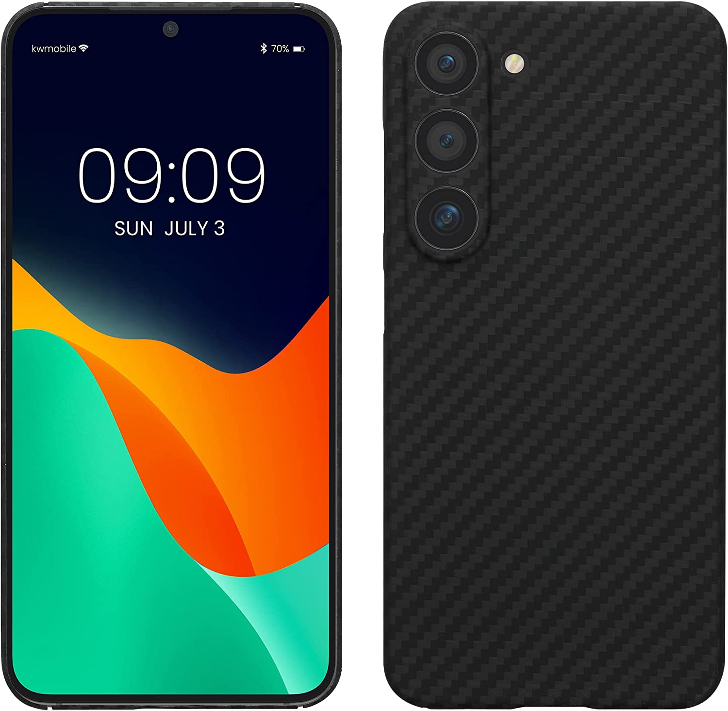 Kalibri Samsung Galaxy S23 Σκληρή Θήκη Aramid Fiber με Πλαίσιο Σιλικόνης - Black Matte - 60350.47