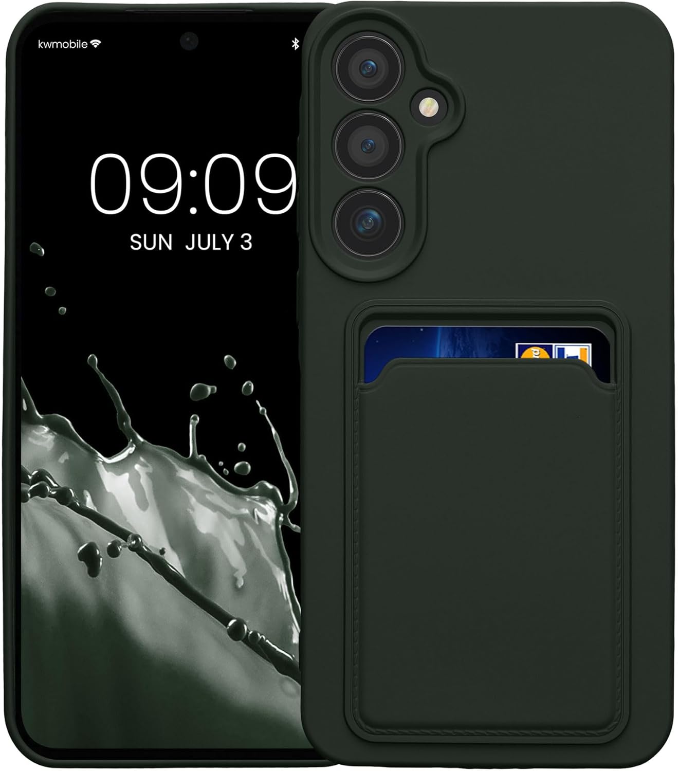 KW Samsung Galaxy A55 5G Θήκη Σιλικόνης TPU με Υποδοχή για Κάρτα - Dark Green