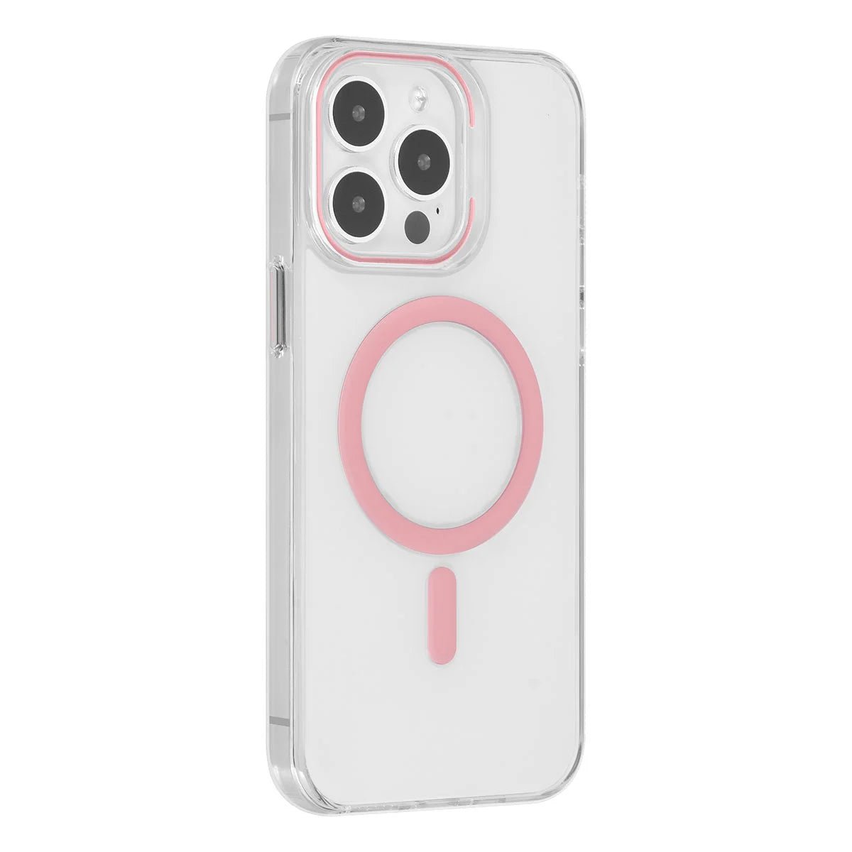 Tuniq iPhone 15 Pro Max - MagSafe Σκληρή Θήκη με Πλαίσιο Σιλικόνης - Διάφανη / Ροζ