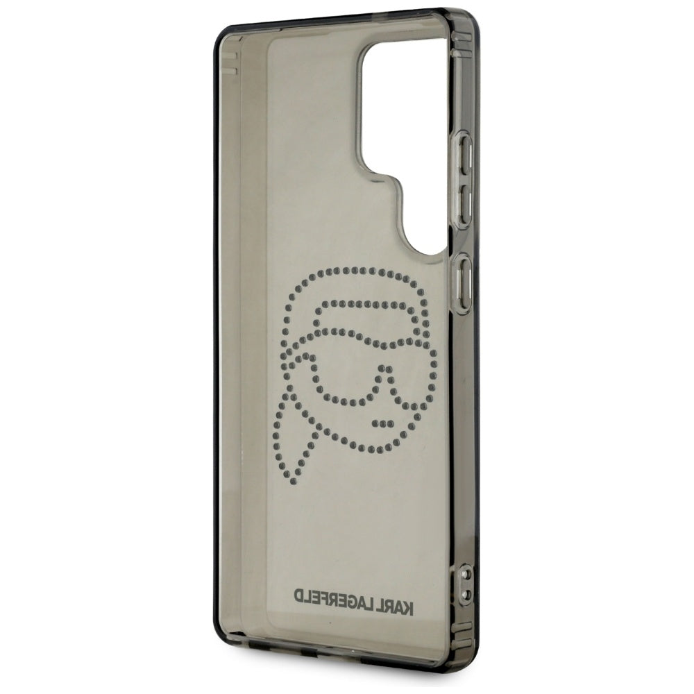 Karl Lagerfeld Samsung Galaxy S25 Ultra - Rhinestones Karl Head Logo - Σκληρή Θήκη με Πλαίσιο Σιλικόνης - Black - KLHCS25LHKHDCELK