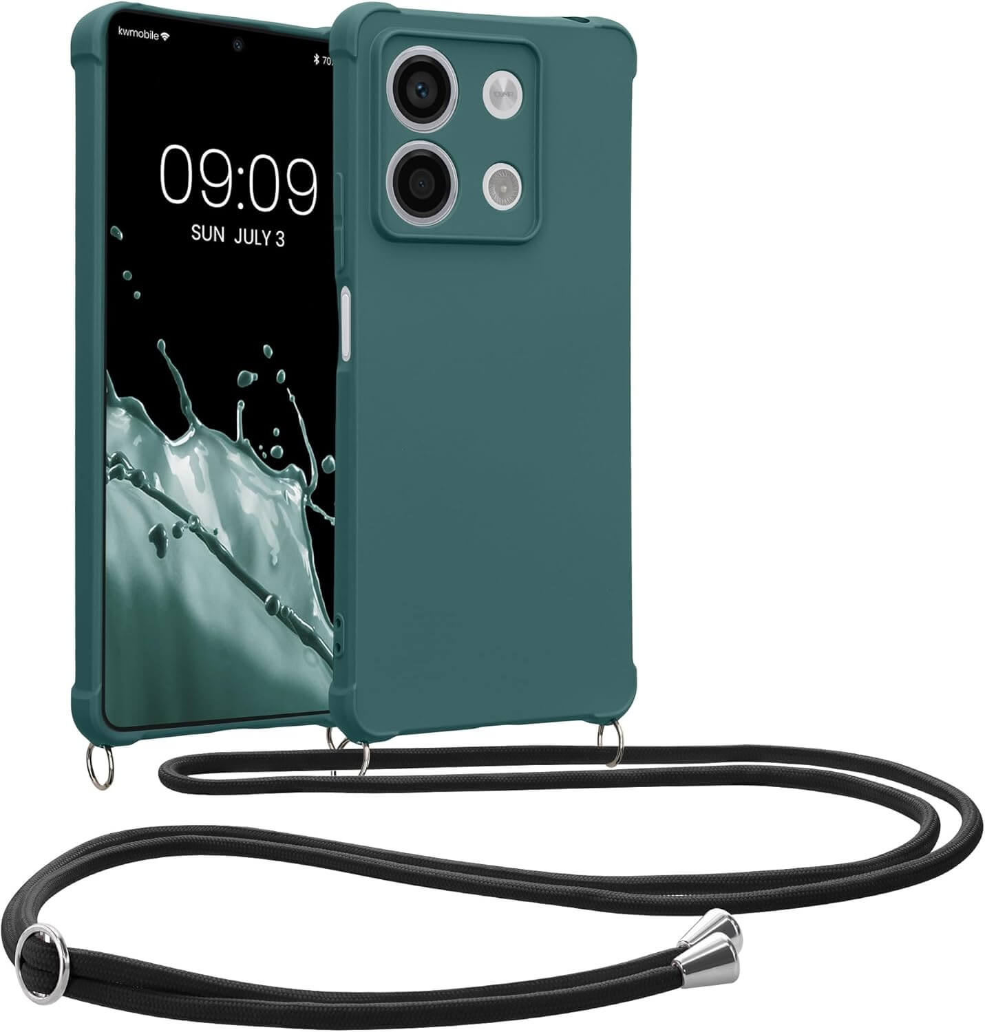 KW Xiaomi Redmi Note 13 5G Θήκη Σιλικόνης TPU με Λουράκι - Petrol