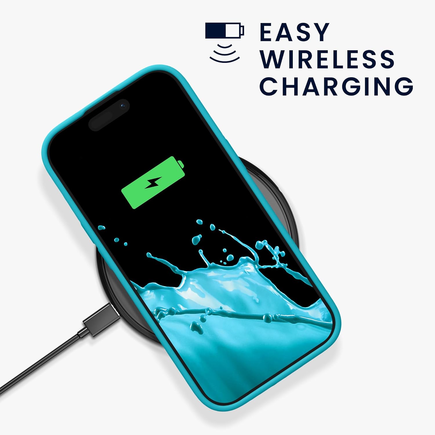 KW iPhone 15 Θήκη Σιλικόνης Rubberized TPU - Cool Glacier