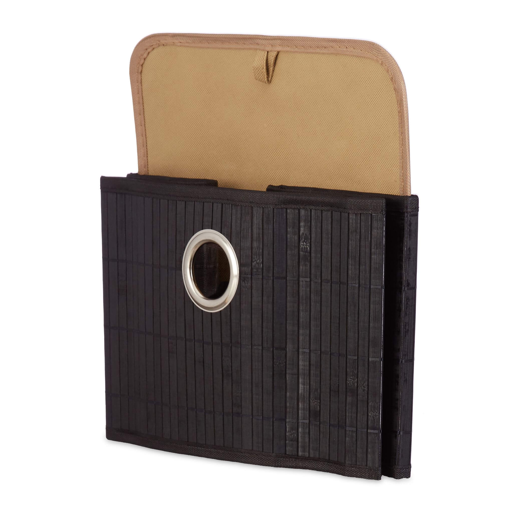 Relaxdays Καλάθι Αποθήκευσης από Bamboo - Black / White / Silver - 4052025998110