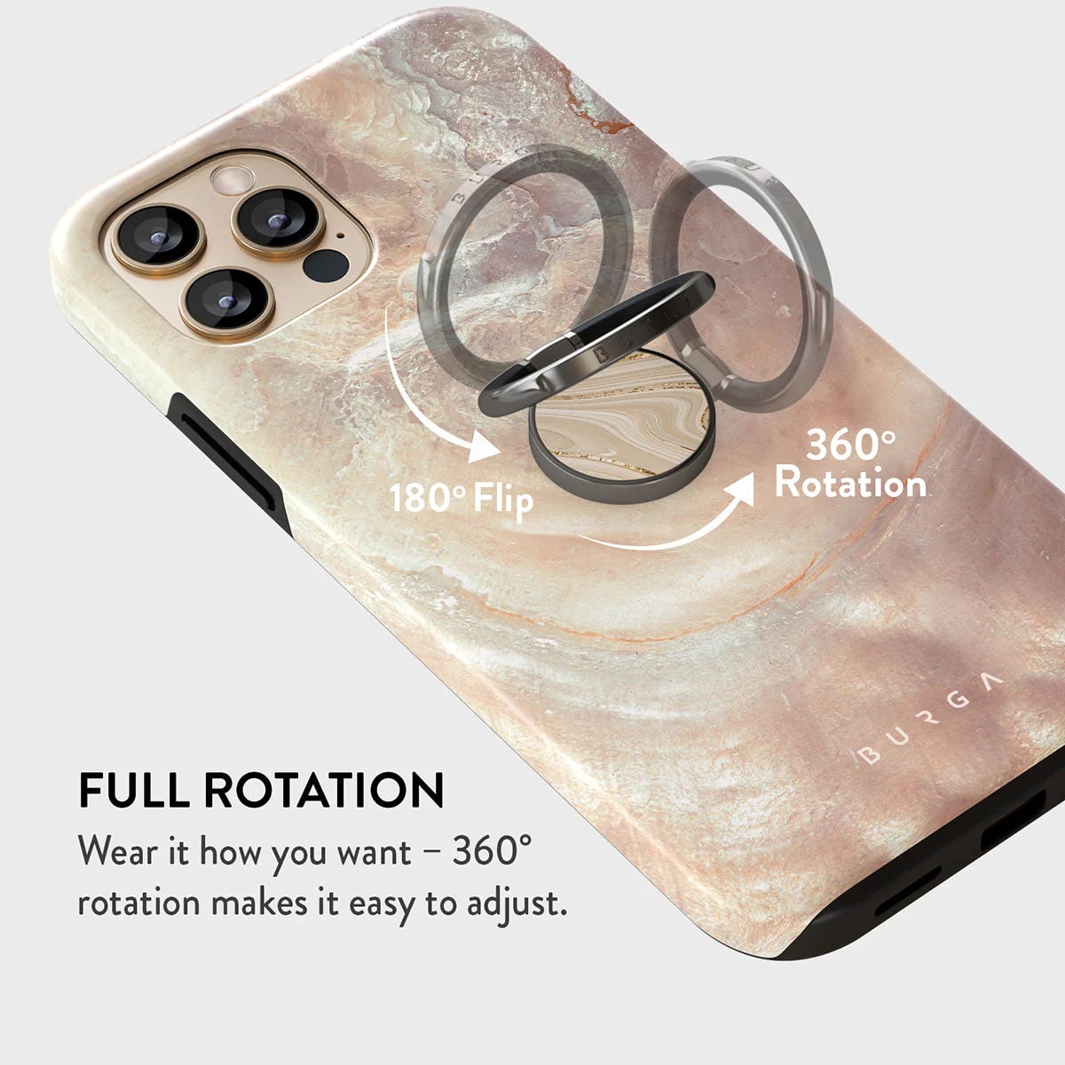 Burga Ring Holder - Δαχτυλίδι Συγκράτησης Κινητού - Βάση Στήριξης - Gunmetal - Full Glam