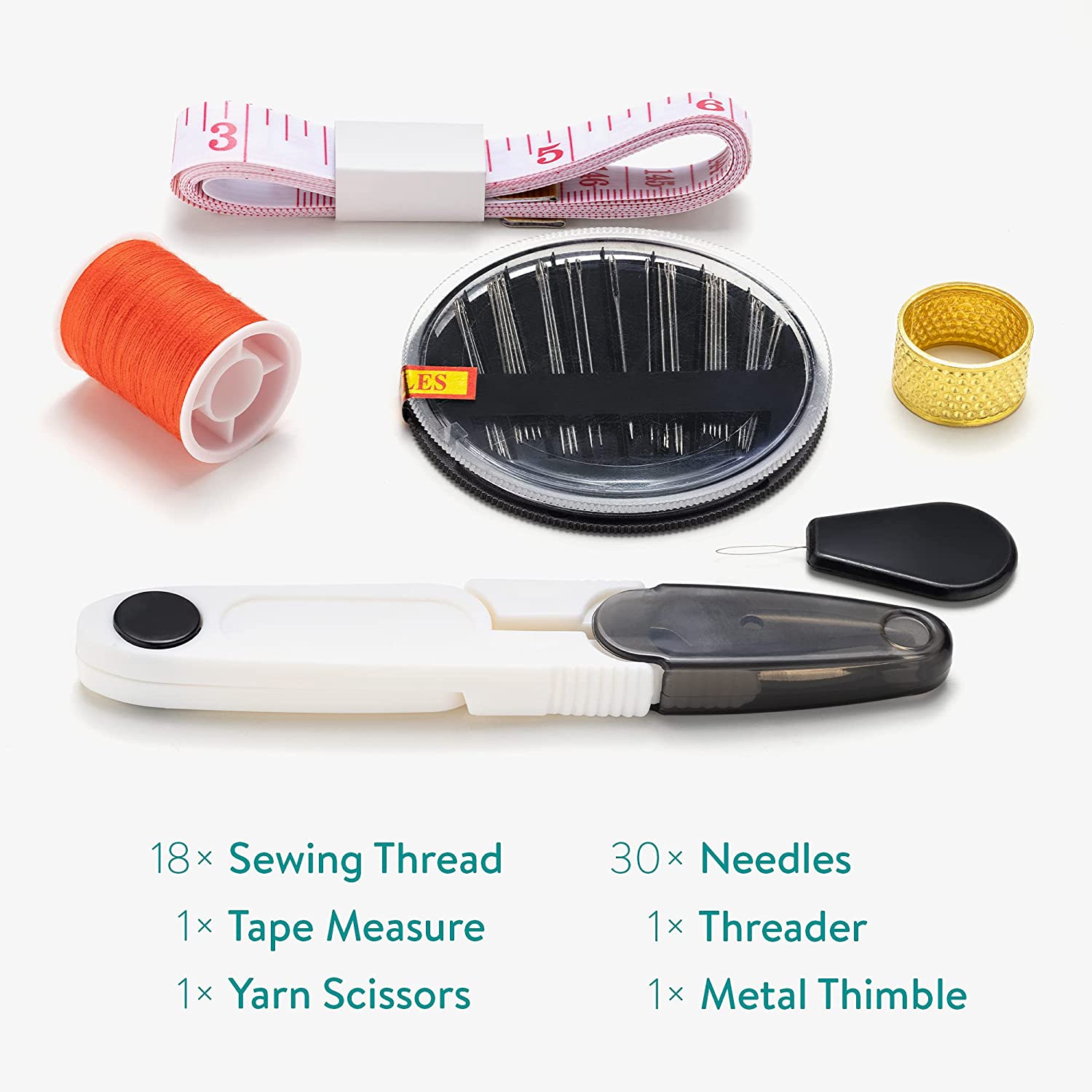 Navaris Κουτί Ραπτικής με 52 Αξεσουάρ - Design Button - Dark Green - 54224.01