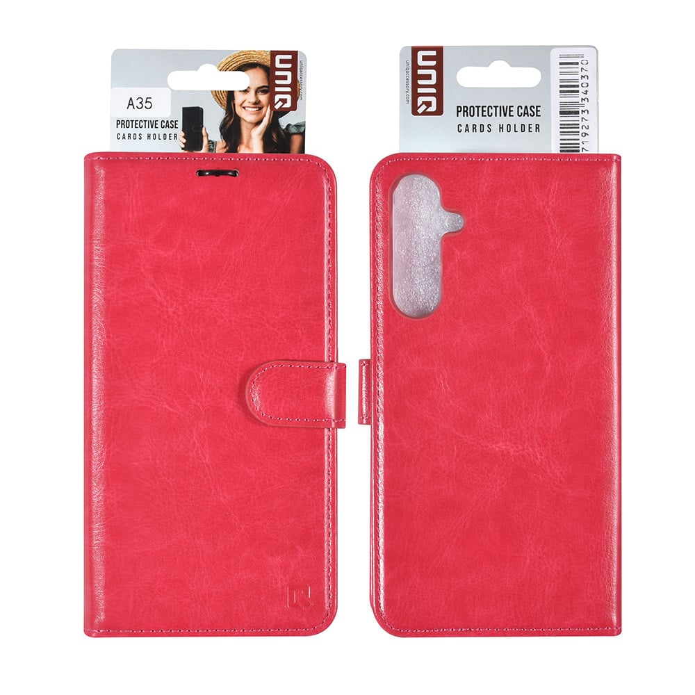 Tuniq Samsung Galaxy A35 5G - Θήκη Πορτοφόλι Stand από Δερματίνη - Ροζ