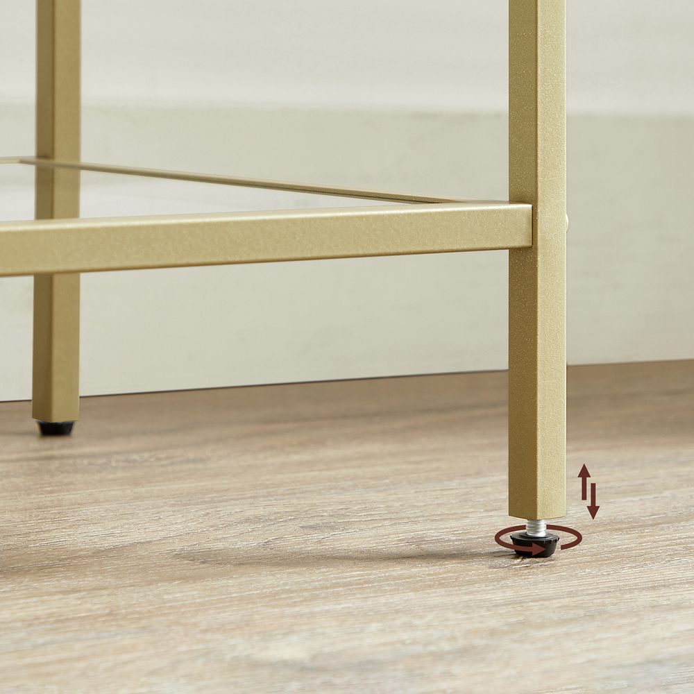 Vasagle Ραφιέρα με 5 Γυάλινα Ράφια - 40 x 30 x 124.5 cm - Gold - LGT029A01