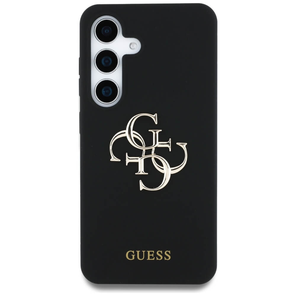 Guess Samsung Galaxy S25 Silicone Big 4G Logo Bottom Script Θήκη Σιλικόνης - Black - GUHCS25SS4SMDK