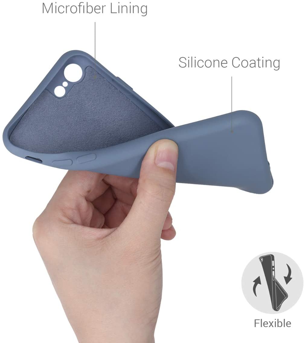 KW iPhone SE 2022 / SE 2020 / 7 / 8 Θήκη Σιλικόνης Rubberized TPU - Blue Grey - 49979.12