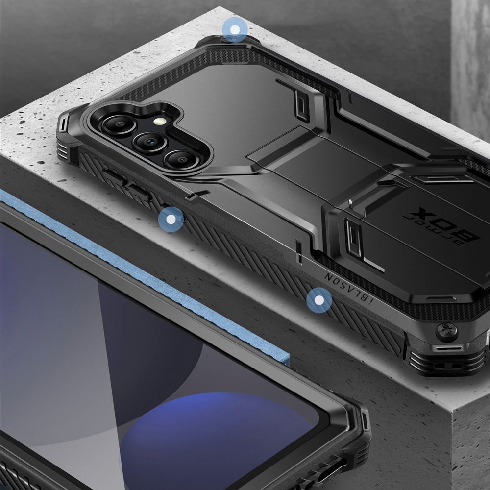 Supcase Samsung Galaxy S24 FE Armorbox Σκληρή Θήκη με Προστασία Οθόνης και Stand - Black