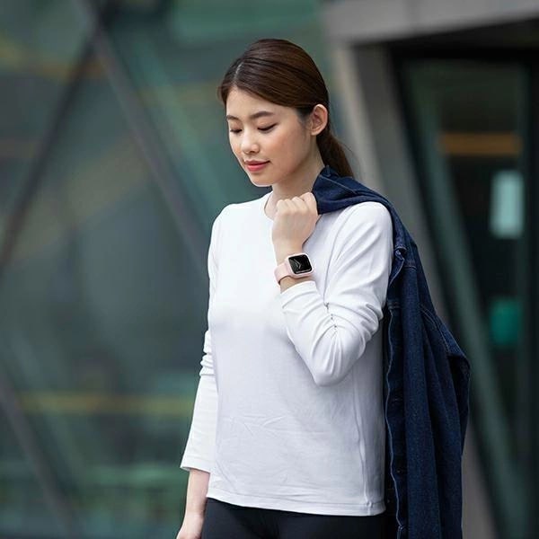 Uniq Θήκη Apple Watch 4 / 5 / 6 / 7 / 8 / 9 / SE / SE 2 - 44 / 45 mm Moduo με 2 Εναλλάξιμα Πλαίσια - White / Pink Blush