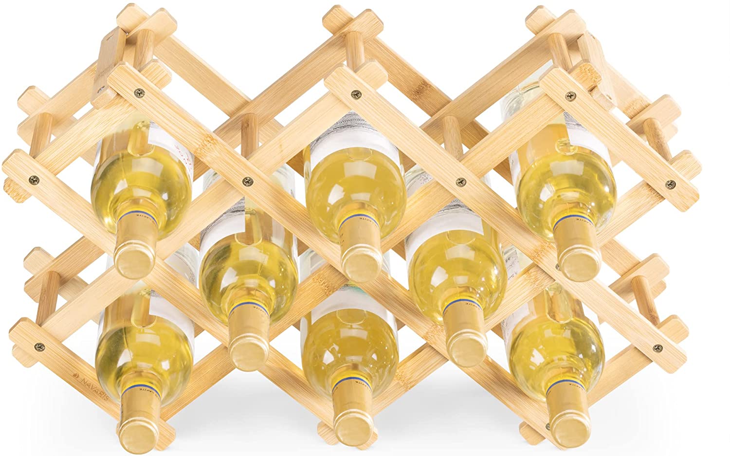 Navaris Ξύλινο Πτυσσόμενο Ράφι Κρασιών από Μπαμπού - 51,5 x 12,7 x 32,5 cm - 51114.05.3