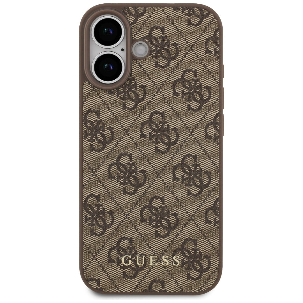 Guess iPhone 17 - 4G Classic - Σκληρή Θήκη με Πλαίσιο Σιλικόνης και Επένδυση Συνθετικού Δέρματος - Brown - GUHCP17SG4GFBR