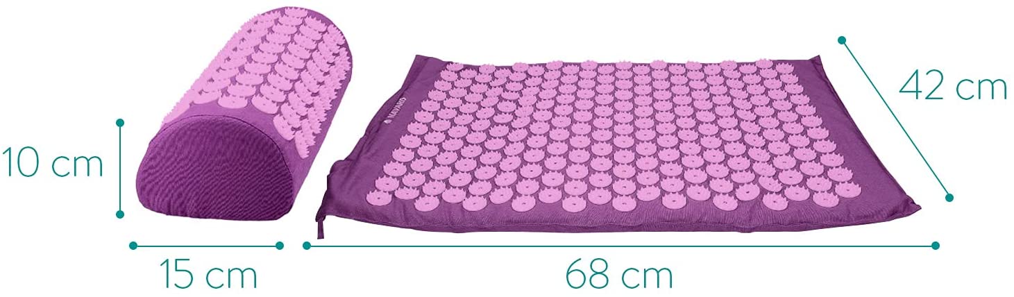 Navaris 2-in-1 Acupressure Mat and Pillow Set Σετ 2 σε 1 Χαλάκι και Μαξιλάρι Μασάζ - Purple - 43899.26.01