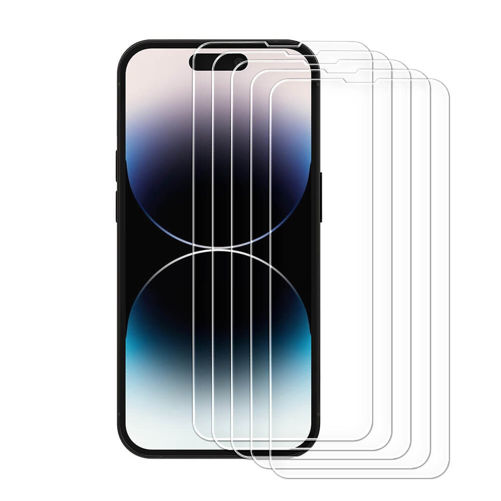 Joyroom iPhone 14 Pro Knight Series 2.5D 9H Full Screen Tempered Glass Σετ με 5 Αντιχαρακτικά Γυαλιά Οθόνης - Clear - JR-DH06