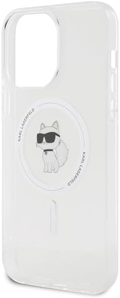 Karl Lagerfeld iPhone 15 Pro Max - IML Choupette Magsafe Σκληρή Θήκη με Πλαίσιο Σιλικόνης και MagSafe - Διάφανη - KLHMP15XHFCCNOT