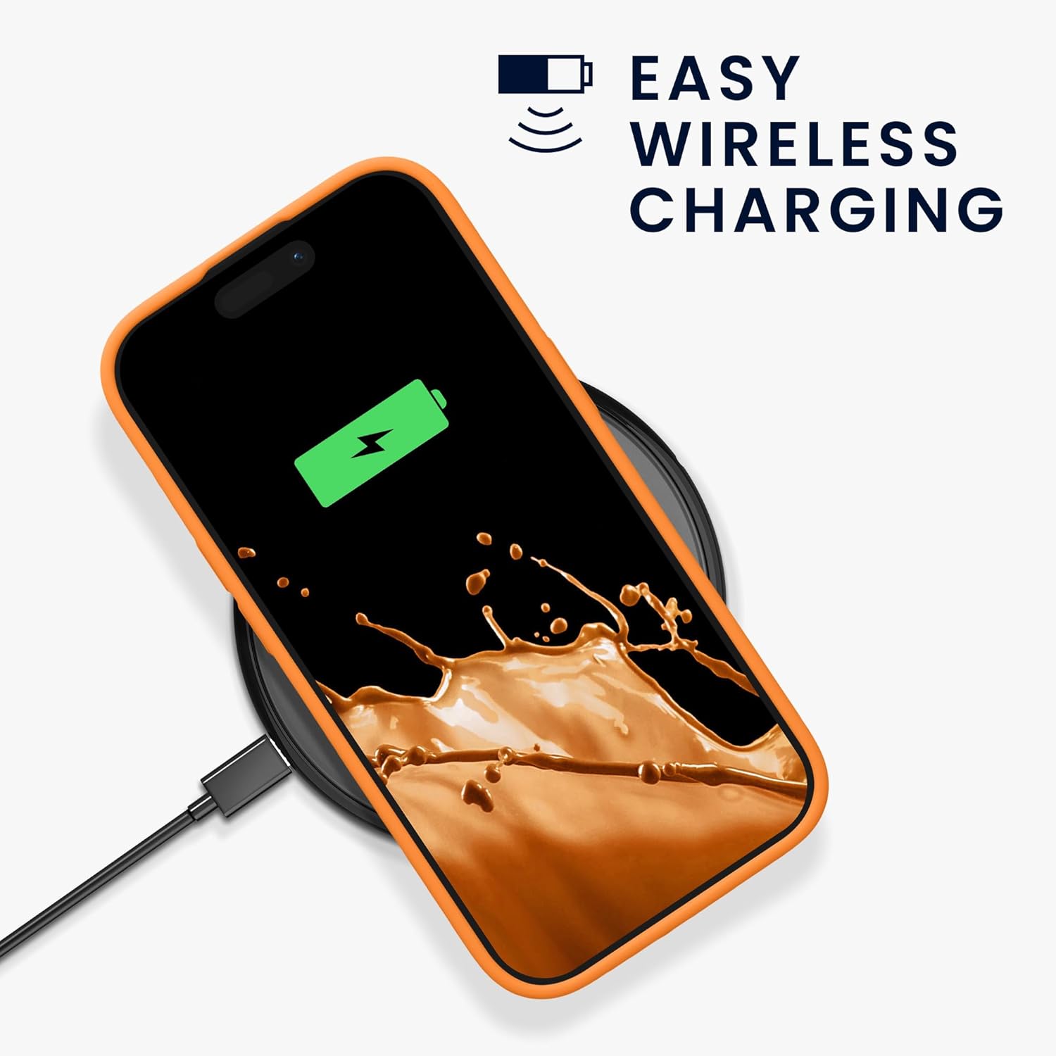 KW iPhone 15 Θήκη Σιλικόνης Rubberized TPU - Fruity Orange