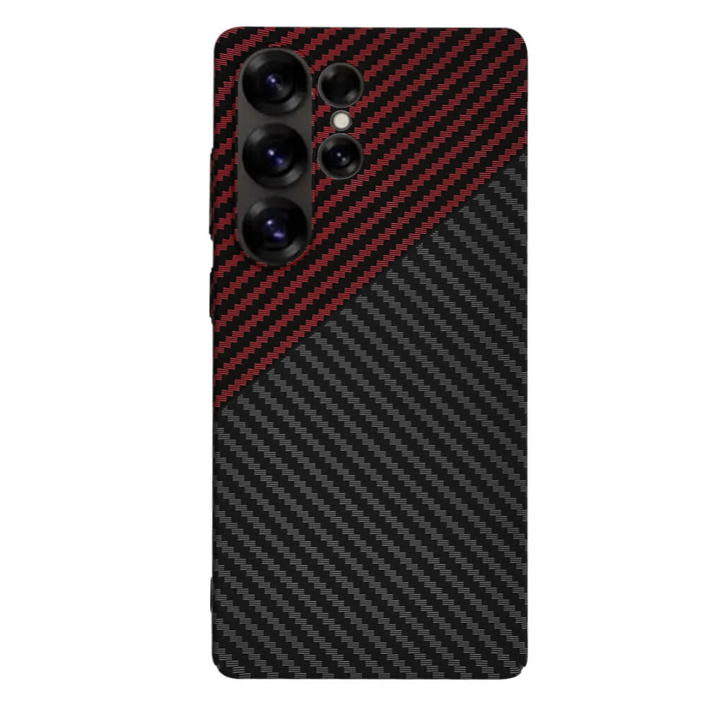Techsuit Samsung Galaxy S25 Ultra Σκληρή Θήκη Carbonite FiberShell - Red Vortex