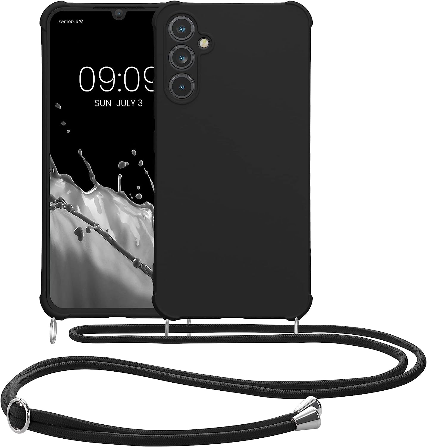 KW Samsung Galaxy A34 5G Θήκη Σιλικόνης TPU με Λουράκι - Black - 60820.01